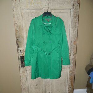 KENNETH COLE REACTION Kelly Green Trench Coat Womens Size XXL (KK-15)
